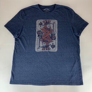 Lucky Brand King of Spades Navy Blue Short Sleeve Crewneck Shirt Mens XL